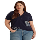 Ralph Lauren Women's Logo Graphic Short Sleeve Collared Polo Top Blue Size 3X