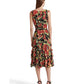 Ralph Lauren Women's Floral Crinkle Georgette Dress Black Size 14