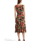 Ralph Lauren Women's Floral Crinkle Georgette Dress Black Size 2