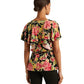 Ralph Lauren Women's Floral Ruffle Trim Surplice Jersey Top Black