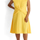 Ralph Lauren Women's Twist Front Jersey Dress Yellow Size 14