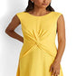 Ralph Lauren Women's Twist Front Jersey Dress Yellow Size 14