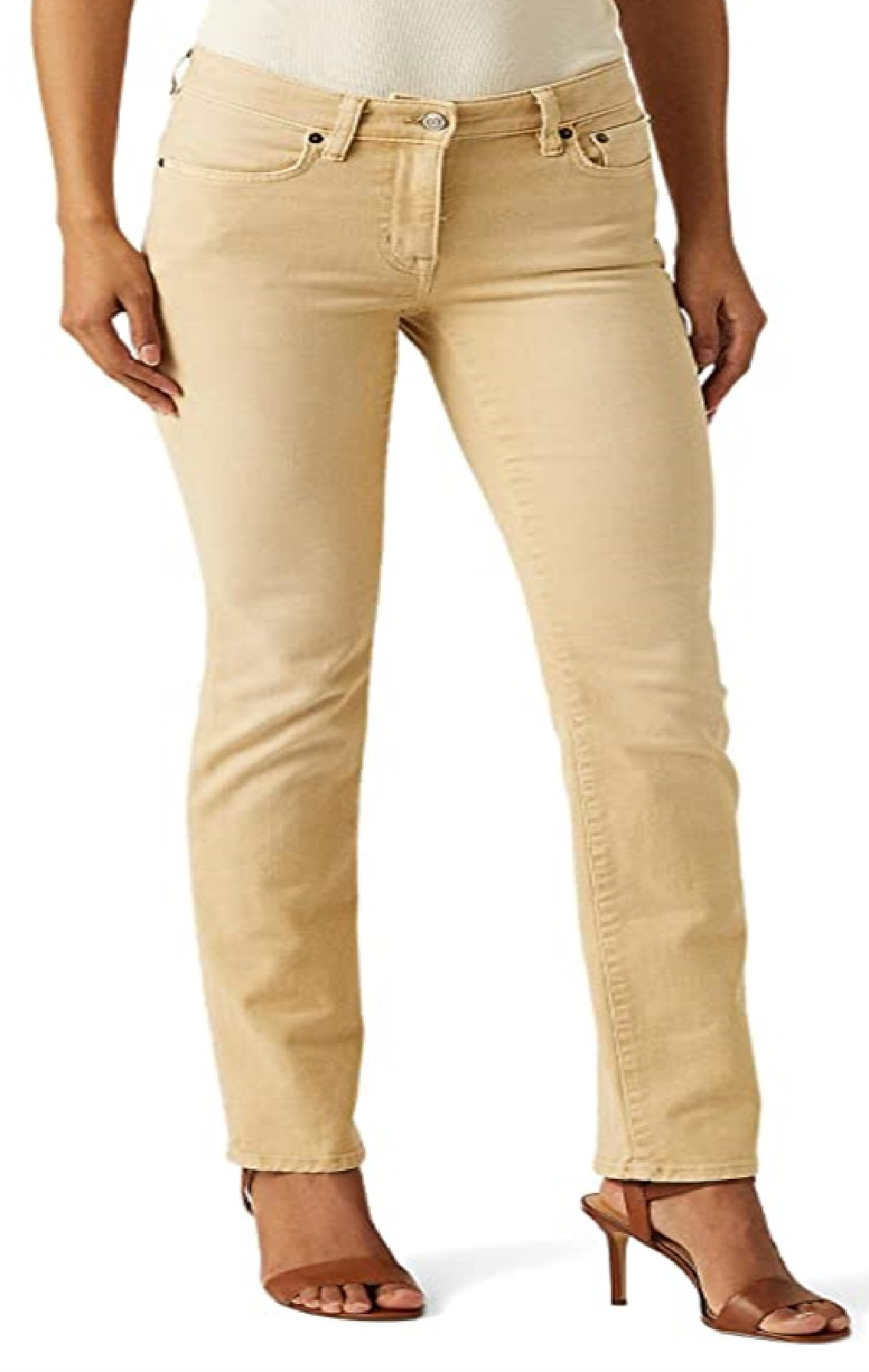 Ralph Lauren Women's Mid Rise Straight Jeans Brown Size 10