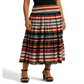 Ralph Lauren Women's Striped Crinkle Georgette Skirt Black Size 10