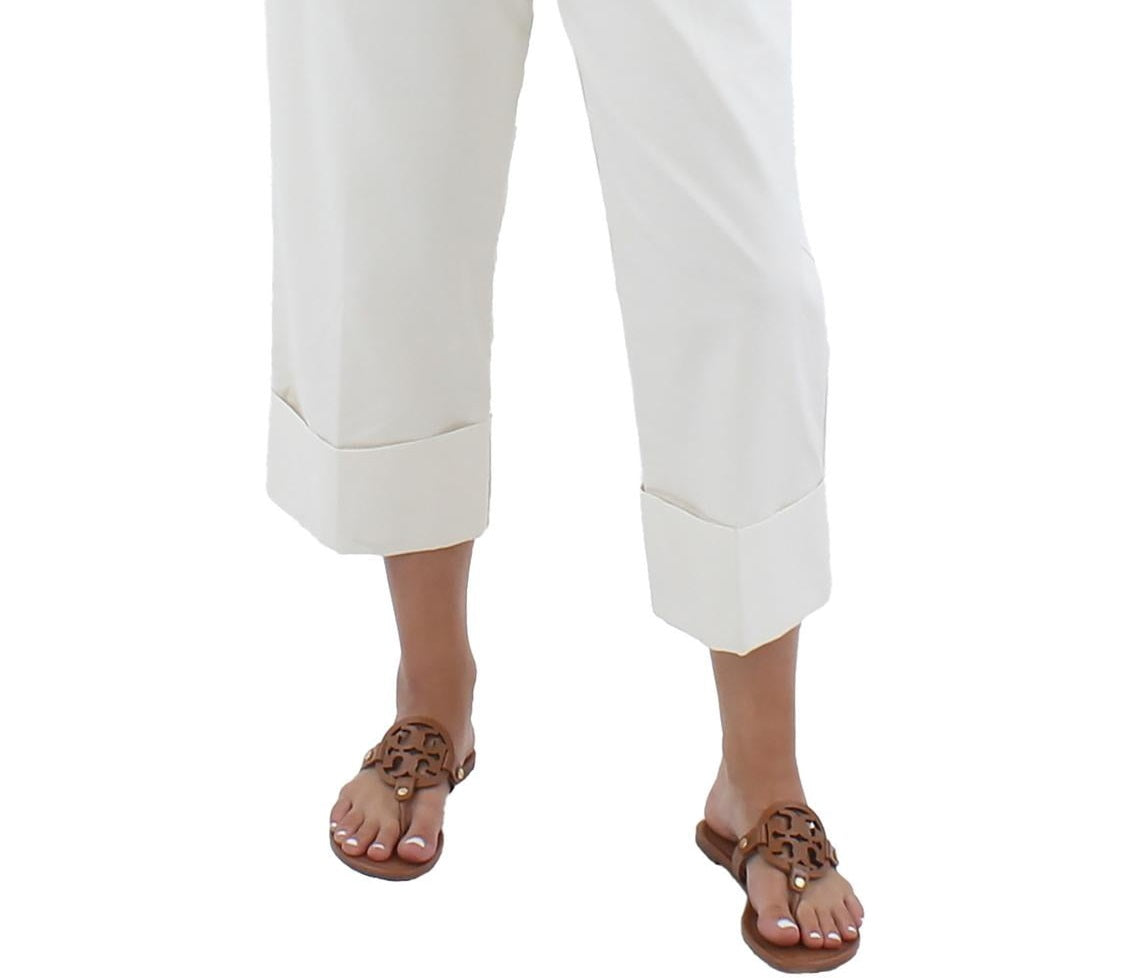 Ralph Lauren Women's Pleated Stretch Ankle Pants White