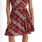 Ralph Lauren Women's Plaid Crinkle Cotton Sleeveless Dress Pink Size 2