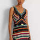 Ralph Lauren Women's Striped Crinkle Georgette Sleeveless Dress Black Size 6