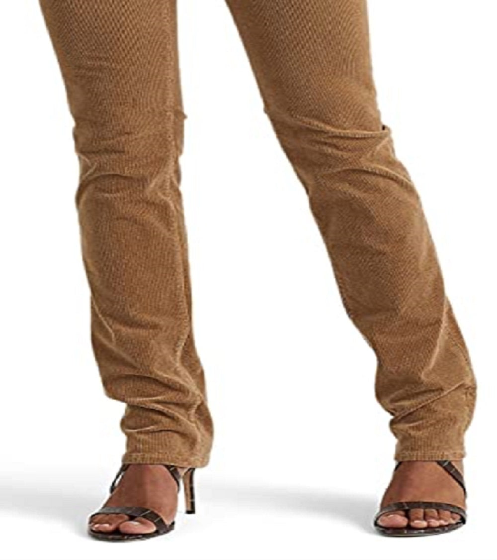 Ralph Lauren Women's Corduroy Mid Rise Straight Pant Brown Size 8