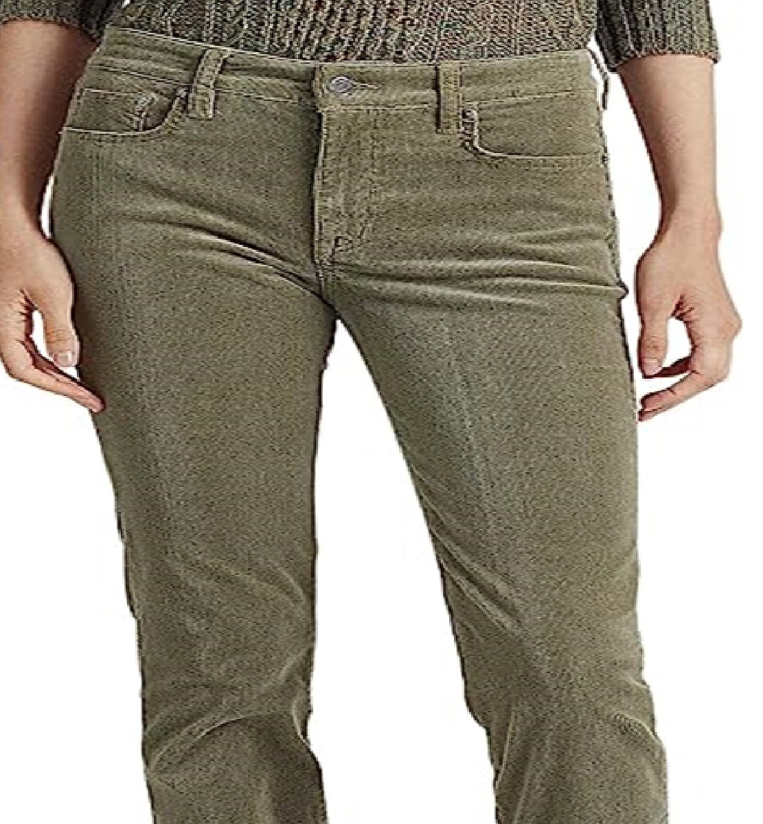 Ralph Lauren Women's Corduroy Mid Rise Straight Pant Green Size 16