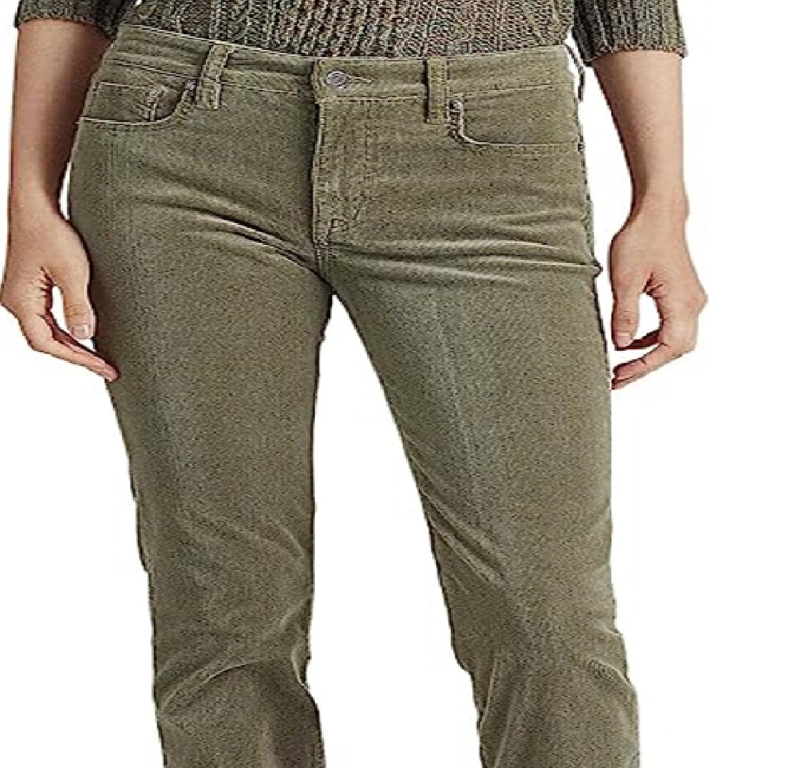 Ralph Lauren Women's Corduroy Mid Rise Straight Pant Green Size 4