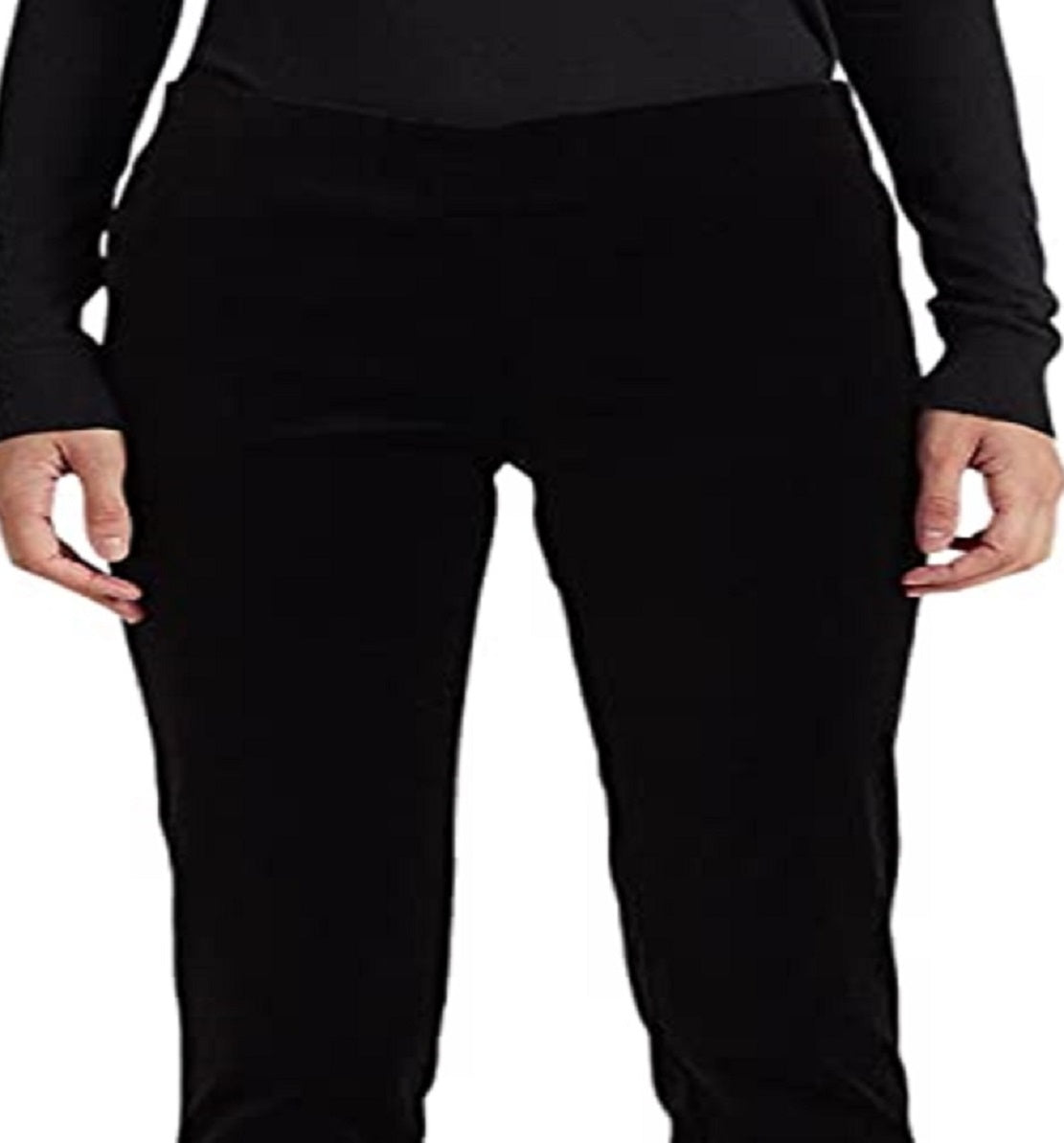 Ralph Lauren Women's Stretch Velvet Skinny Ankle Pants Black Size 8