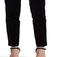 Ralph Lauren Women's Stretch Velvet Skinny Ankle Pants Black Size 8