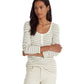 Ralph Lauren Women's Striped Jersey Henley Top Brown Size X-Large