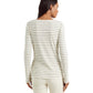 Ralph Lauren Women's Striped Jersey Henley Top Brown Size X-Large