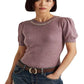 Ralph Lauren Women's Beaded Short Sleeve Sweater Purple Size Large