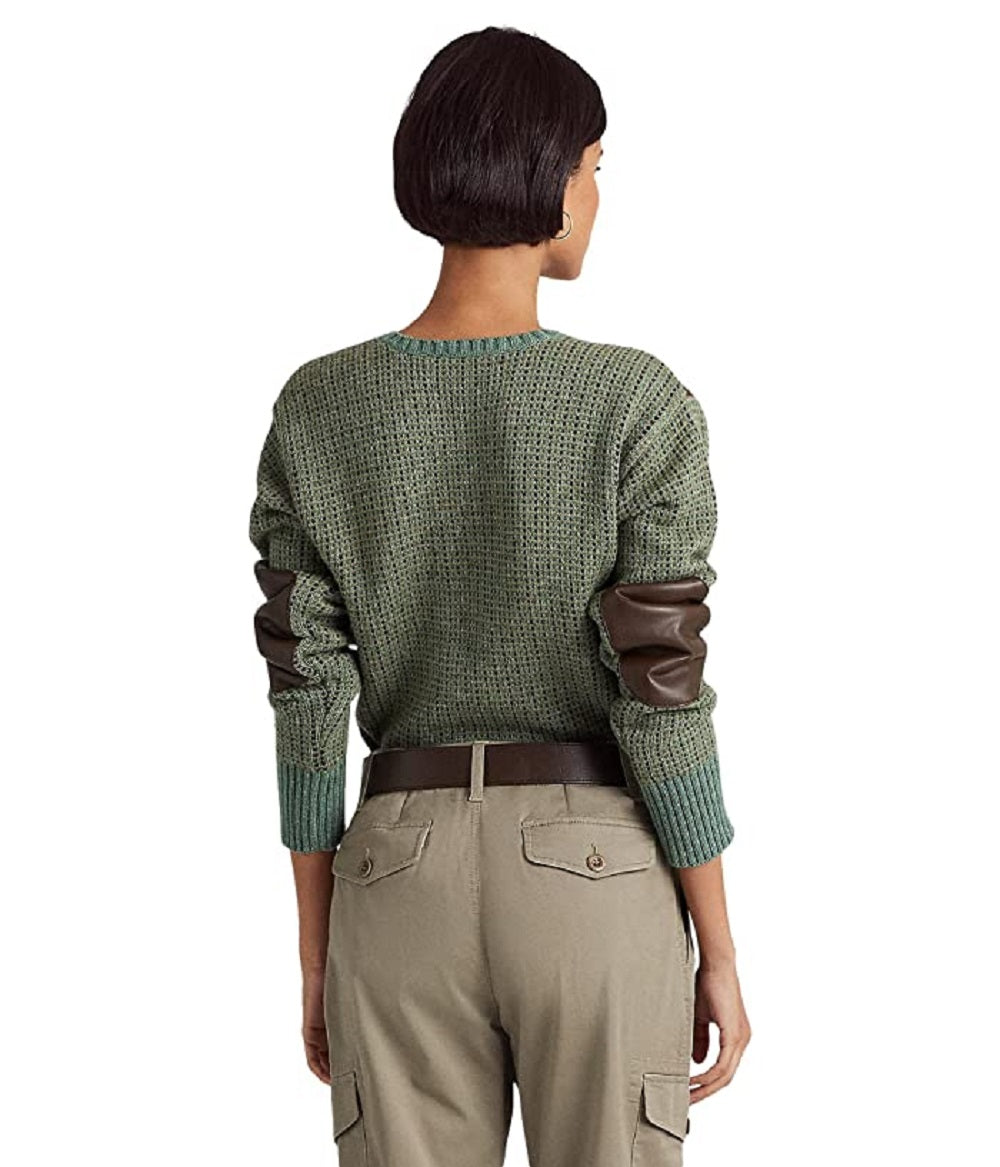 Ralph Lauren Women's Faux Leather Trim Wool Blend Sweater Assorted Size X-Large