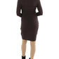 Ralph Lauren Women's Heathered Tie Waist Midi Dress Brown Size 0