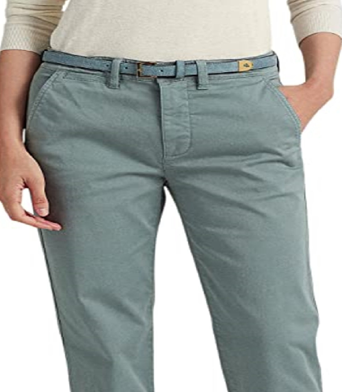 Ralph Lauren Women's Slim Fit Stretch Chino Pants Blue Size 12