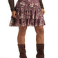 Ralph Lauren Women's Floral Crinkle Georgette Miniskirt Purple Size 4