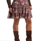 Ralph Lauren Women's Floral Crinkle Georgette Miniskirt Purple Size 6