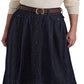Ralph Lauren Women's Button Front Denim Skirt Blue Size 14