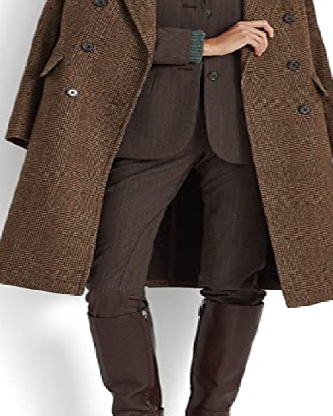 Ralph Lauren Women's Wool Blend Double Breasted Coat Brown Size 8