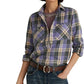 Ralph Lauren Women's Plaid Twill Shirt Purple Size Large