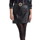 Ralph Lauren Women's Leather Pencil Miniskirt Black Size 8