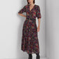 Ralph Lauren Women's Floral Crinkle Georgette Maxi Skirt Black Size 4