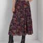 Ralph Lauren Women's Floral Crinkle Georgette Maxi Skirt Black Size 4