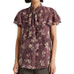 Ralph Lauren Women's Floral Tie Neck Georgette Blouse Purple Size Medium