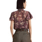 Ralph Lauren Women's Floral Tie Neck Georgette Blouse Purple Size Medium