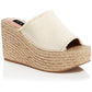 Aqua Women's Jacy Platform Wedge Slide Sandals White Size 8 M