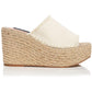 Aqua Women's Jacy Platform Wedge Slide Sandals White Size 8 M