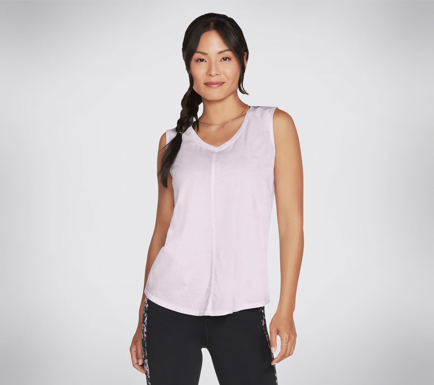 Skechers Women's Diamond Wash Hatha V Neck Tank Purple Size Large
