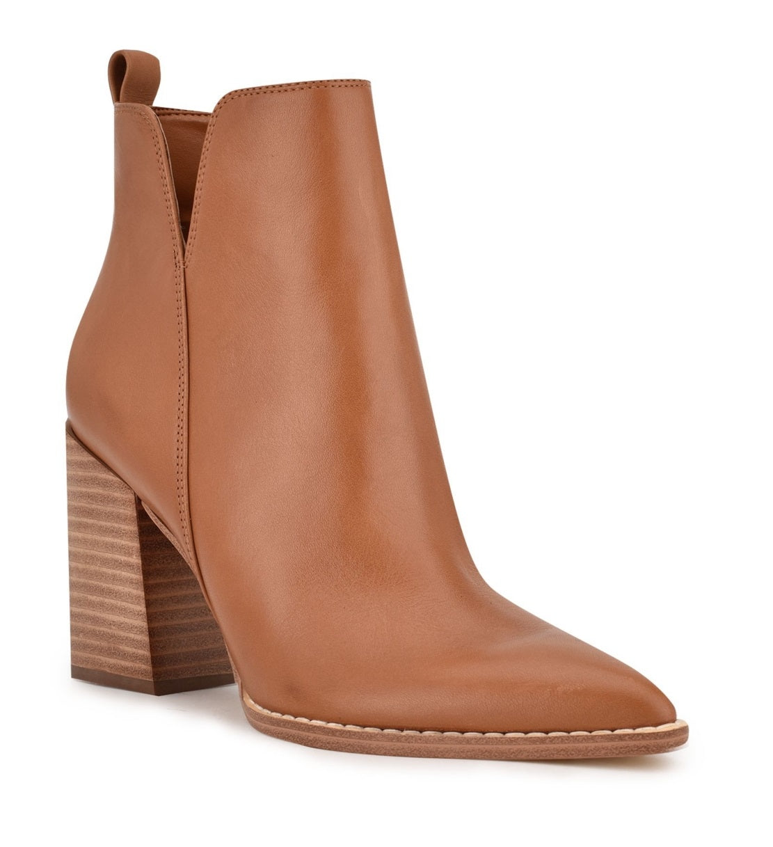 Nine West Women's Birds Block Heel Booties Brown Size 7.5 M