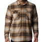 Columbia Men's Plaid Sherpa Lined Shirt Jacket Brown Size X-Large