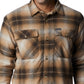 Columbia Men's Plaid Sherpa Lined Shirt Jacket Brown Size X-Large