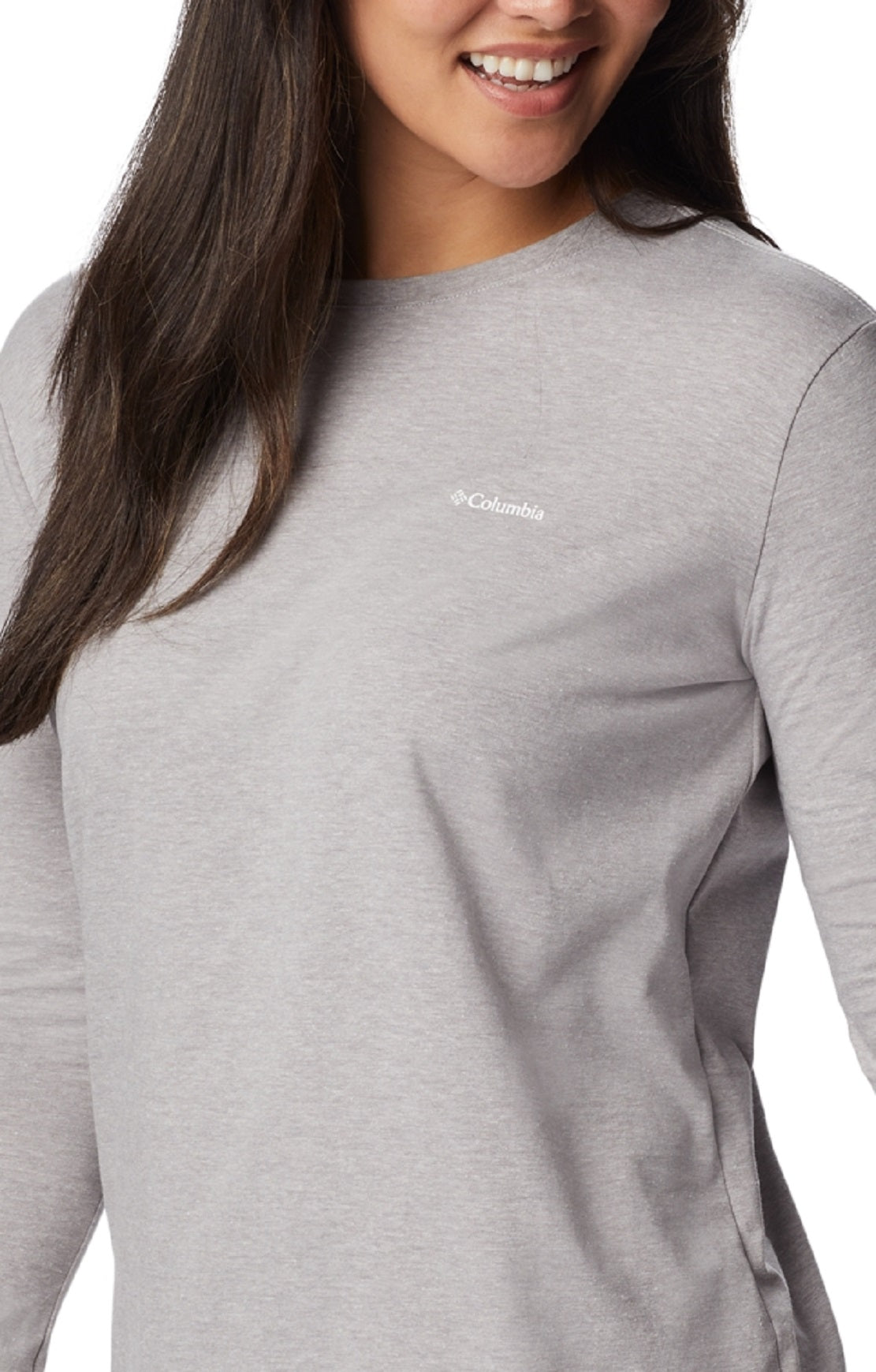 Columbia Women's North Cascades Cotton Long Sleeve T-Shirt Gray Size Large