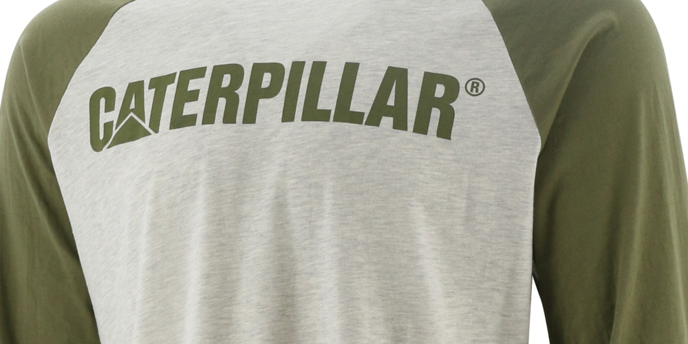 Caterpillar Men's Baseball Tee Gray Size X-Large