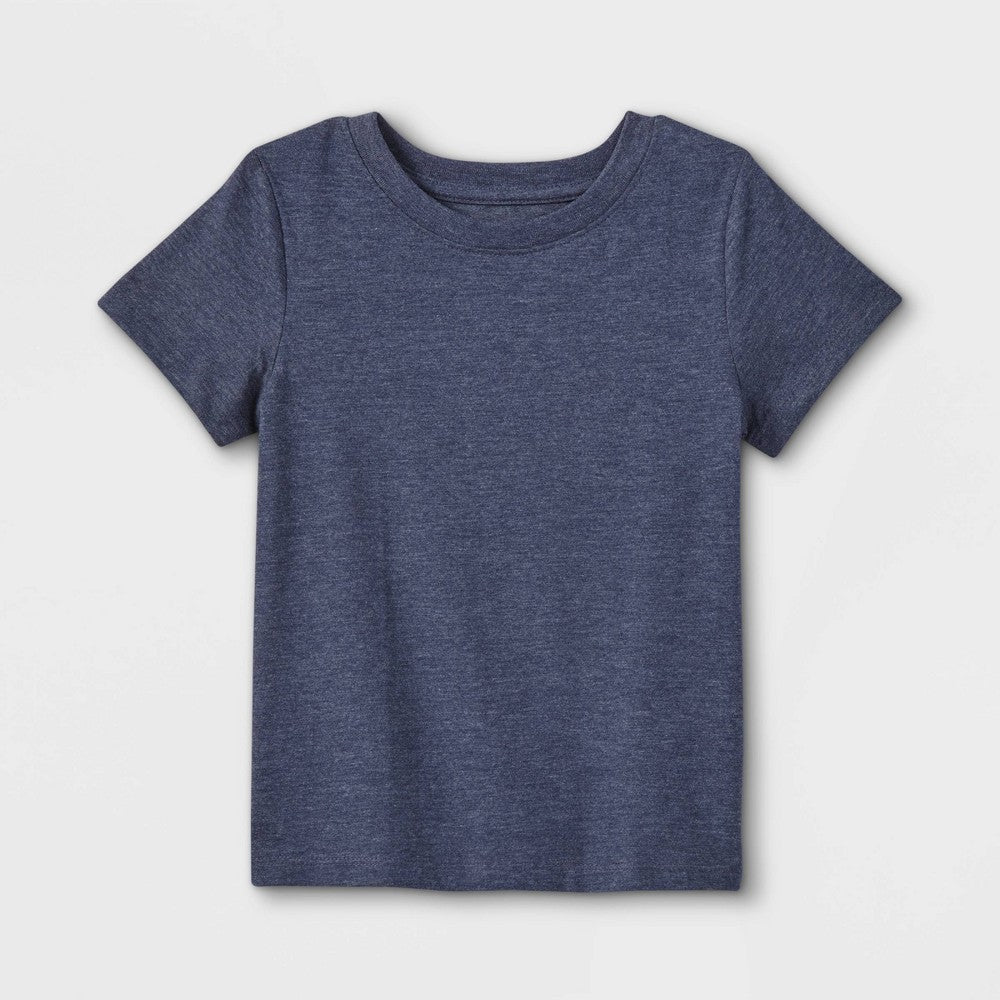 Cat & Jack Toddler Boys' Solid Jersey Knit Short Sleeve T-Shirt Navy Blue 5T