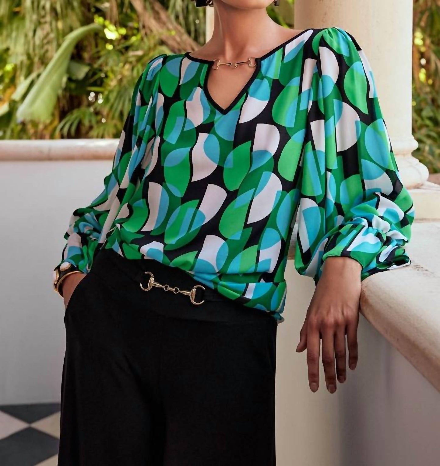 Joseph Ribkoff - Long Sleeve Patterned Blouse