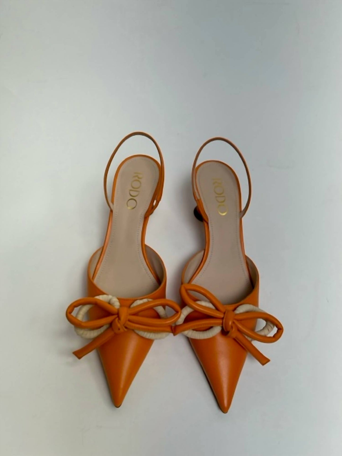 Rodo - SLING BACK CALF/RAFFIA BOW