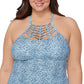 Raisins Curve Women's Boa Tankini Top Swimsuit Blue Size 22W