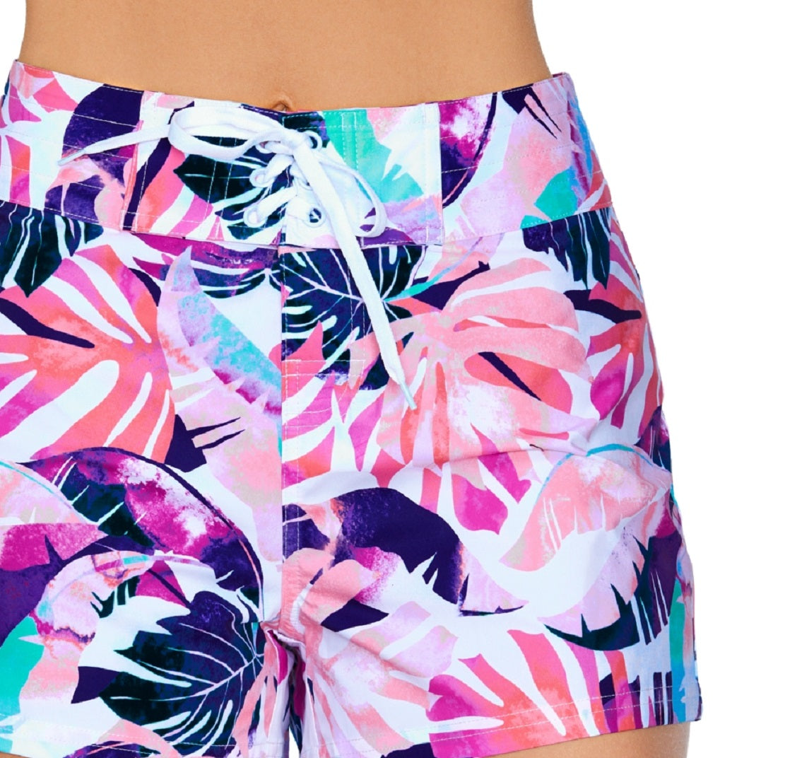 Island Escape Women's Island Board Shorts Swimsuit White