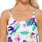Island Escape Women's Cape Town Printed Tankini Swimsuit White Size 8