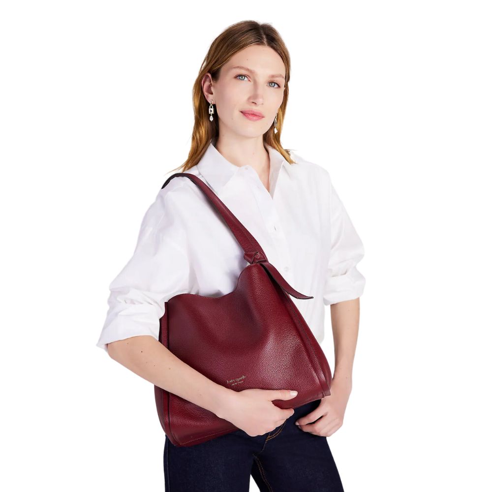 Kate Spade New York Women's Knott Pebbled Leather Shoulder Bag Red Size Regular
