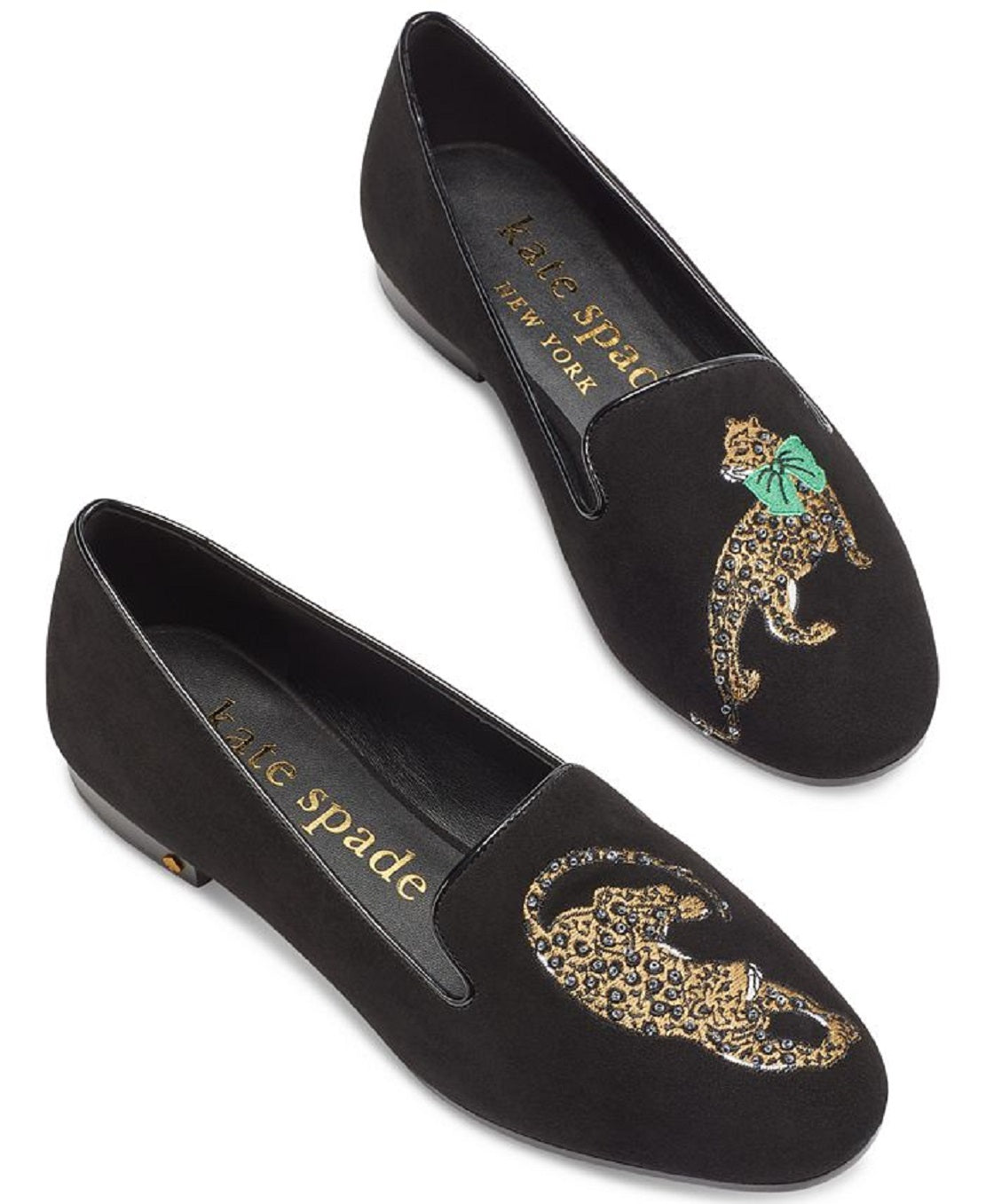 Kate Spade Women's Lounge Leopard Loafer Flats Black Size 7M