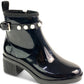 Kate Spade New York Women's Puddle Pearly Stud Rain Boots Black Size 10 B