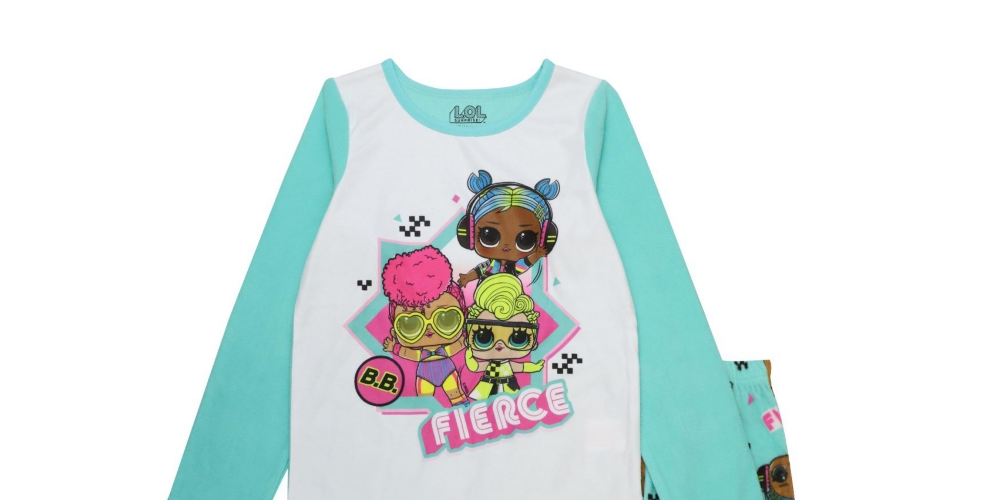 Lol Surprise Big Girl's Top and Pajama 2-Piece Set White Size 8